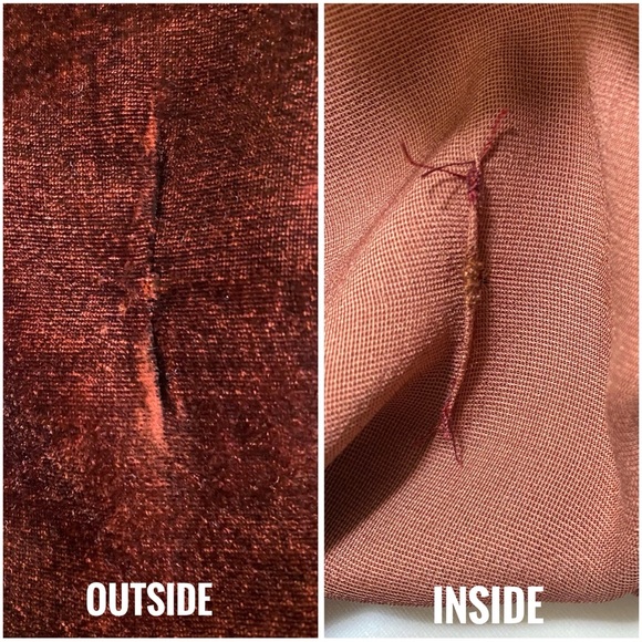 CP SHADES FREE PEOPLE burgundy red velvet v-neck long sleeve tunic shirt dress - Picture 10 of 12